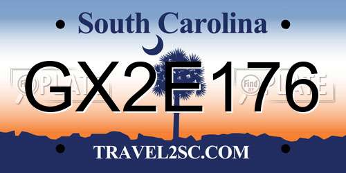GX2E176 South Carolina License Plate