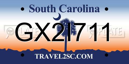 GX2I711 South Carolina License Plate