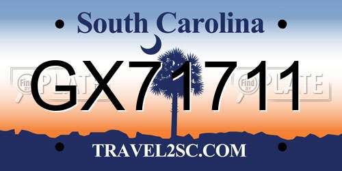 GX71711 South Carolina License Plate