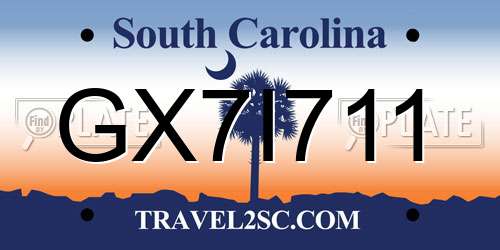 GX7I711 South Carolina License Plate