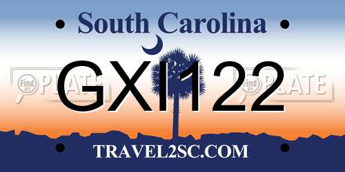 GXI122 South Carolina License Plate