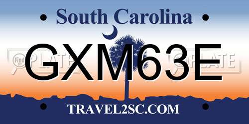 GXM63E South Carolina License Plate