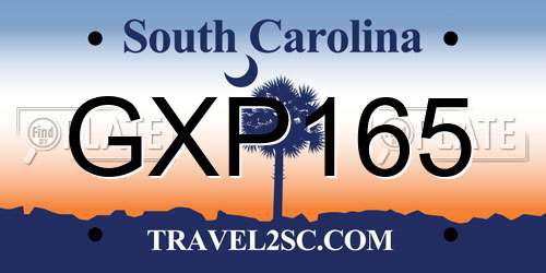 GXP165 South Carolina License Plate