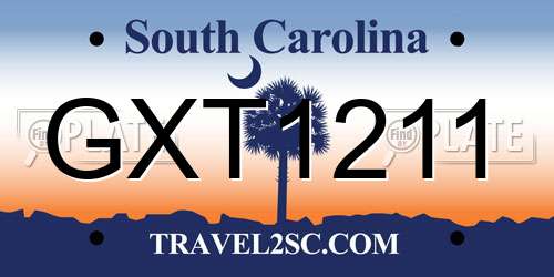 GXT1211 South Carolina License Plate
