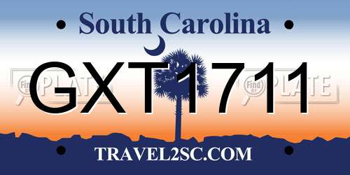 GXT1711 South Carolina License Plate