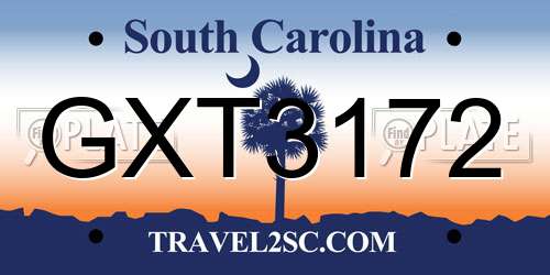 GXT3172 South Carolina License Plate