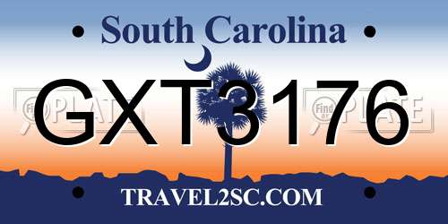 GXT3176 South Carolina License Plate