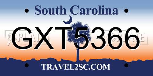 GXT5366 South Carolina License Plate