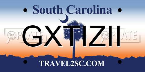 GXTIZII South Carolina License Plate