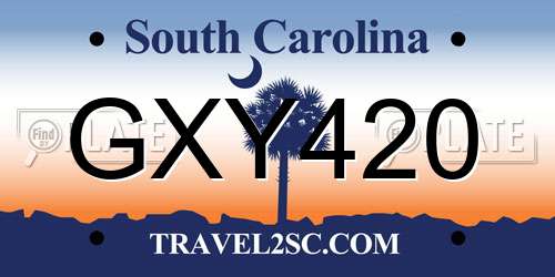 GXY420 South Carolina License Plate