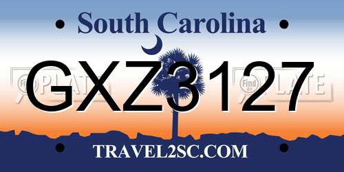 GXZ3127 South Carolina License Plate