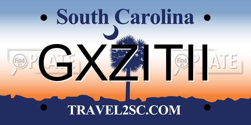 GXZITII South Carolina License Plate