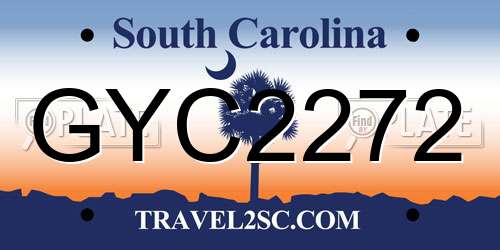 GYC2272 South Carolina License Plate