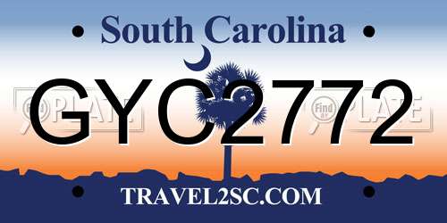 GYC2772 South Carolina License Plate