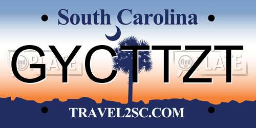 GYCTTZT South Carolina License Plate