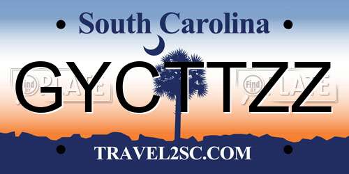 GYCTTZZ South Carolina License Plate