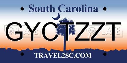 GYCTZZT South Carolina License Plate