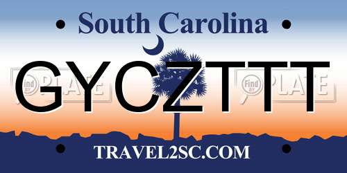 GYCZTTT South Carolina License Plate