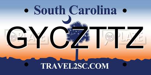 GYCZTTZ South Carolina License Plate