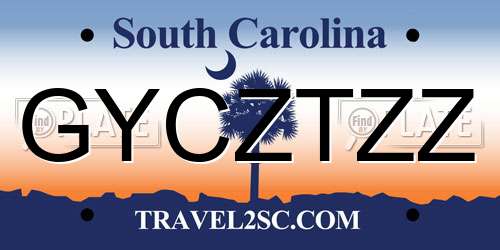GYCZTZZ South Carolina License Plate