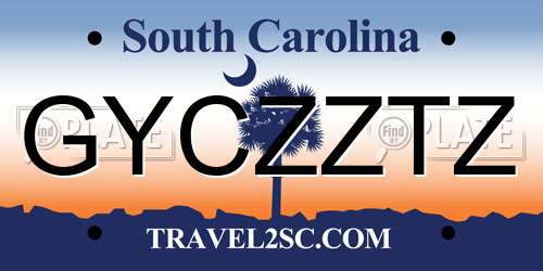 GYCZZTZ South Carolina License Plate