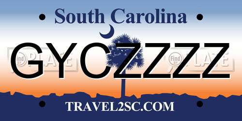 GYCZZZZ South Carolina License Plate