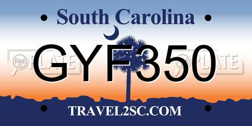 GYF350 South Carolina License Plate