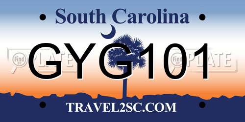 GYG101 South Carolina License Plate
