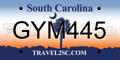 GYM445 South Carolina License Plate