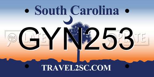 GYN253 South Carolina License Plate