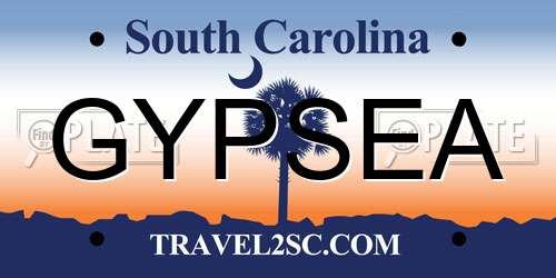 GYPSEA South Carolina License Plate