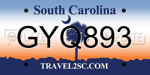 GYQ893 South Carolina License Plate