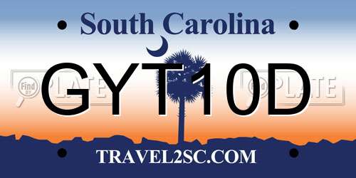 GYT10D South Carolina License Plate