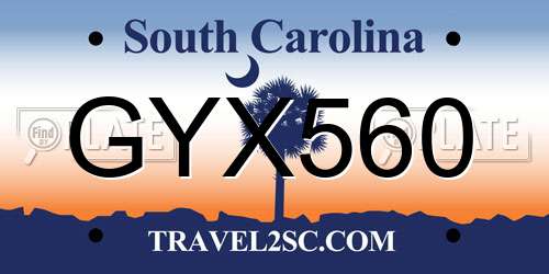 GYX560 South Carolina License Plate