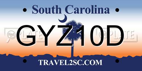 GYZ10D South Carolina License Plate