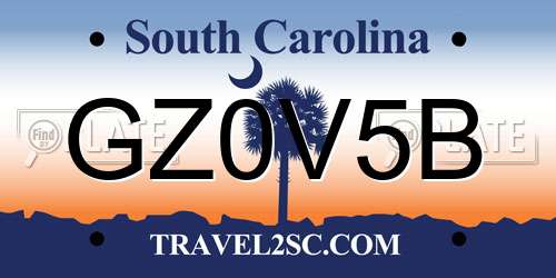 GZ0V5B South Carolina License Plate