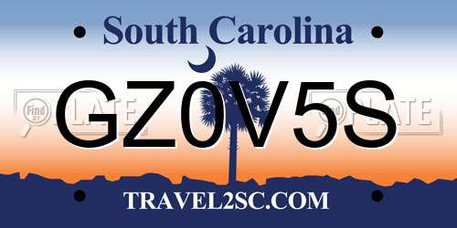 GZ0V5S South Carolina License Plate