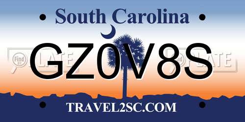 GZ0V8S South Carolina License Plate