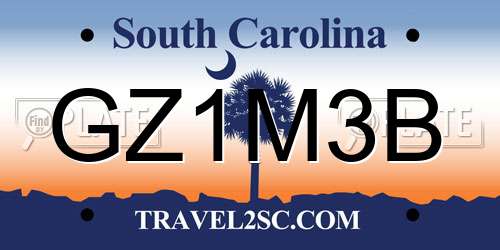 GZ1M3B South Carolina License Plate