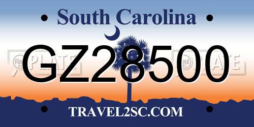 GZ28500 South Carolina License Plate