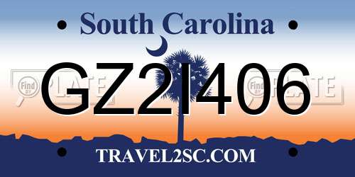 GZ2I406 South Carolina License Plate