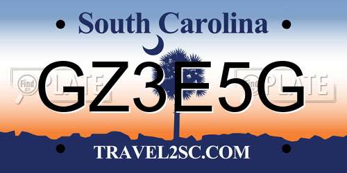 GZ3E5G South Carolina License Plate