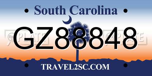 GZ88848 South Carolina License Plate