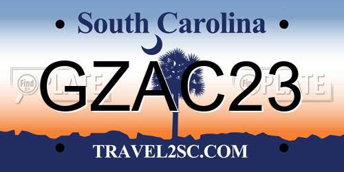 GZAC23 South Carolina License Plate