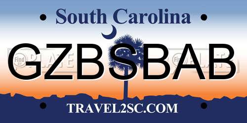 GZBSBAB South Carolina License Plate