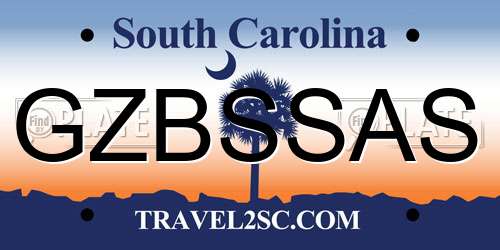 GZBSSAS South Carolina License Plate