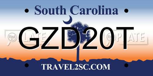 GZD20T South Carolina License Plate