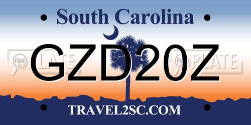 GZD20Z South Carolina License Plate