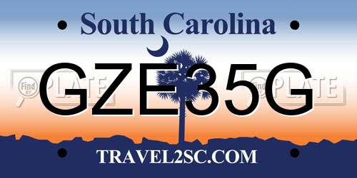 GZE35G South Carolina License Plate