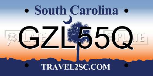 GZL55Q South Carolina License Plate